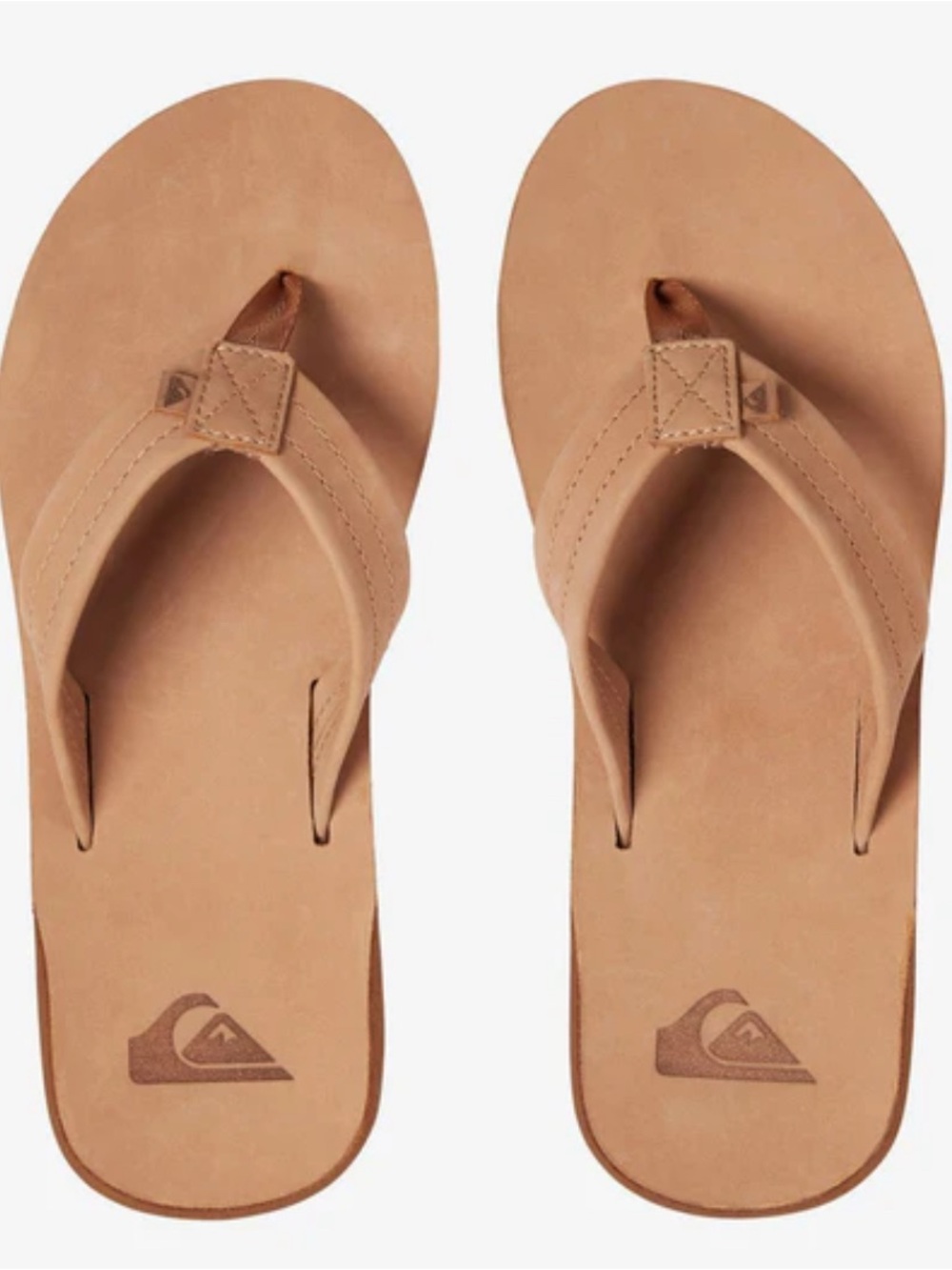 Quiksilver Men’s Tan/Brown Leather Flip Flop Sandals